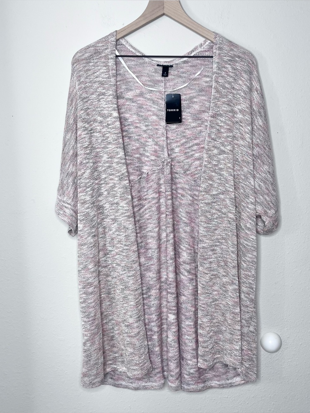 Torrid Hacci and Lurex Dolman Open Cardigan Multi Space Dye 4X NWT Knit Long